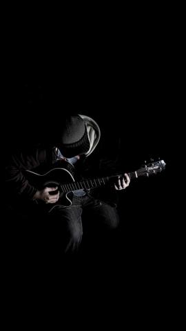 HD Wallpaper From Above Link Black Guitar Music
