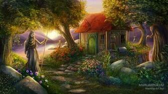 Fantasy Cottage Wallpaper Spring By Mardenoir