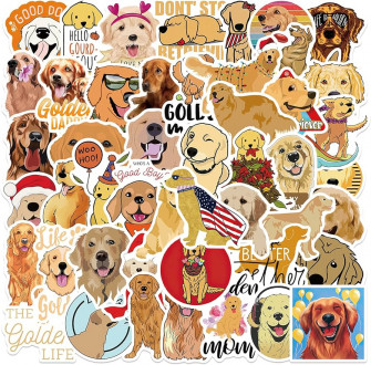 Amazon 50pcs Golden Retriever Stickers Waterproof Vinyl