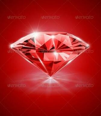 Diamond On Red Background Man Made Objects