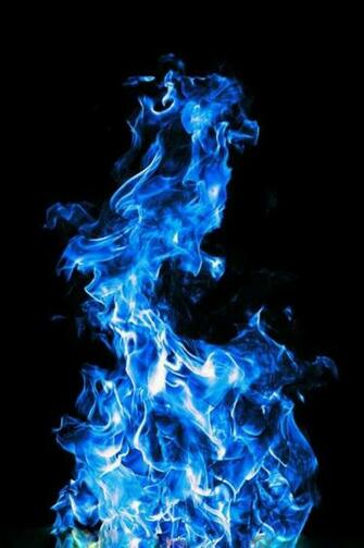 Blue Fire Flames White Background