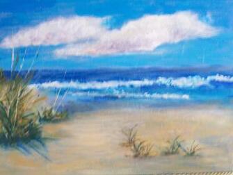 Madeline C Reilly Florida Beach Scene Acrylic X S