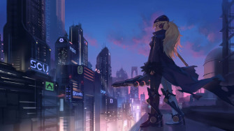 Anime Cyberpunk Girl Wallpaper