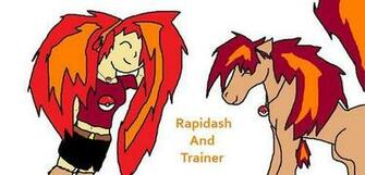Pok Mon Image Rapidash And Trainer HD Wallpaper