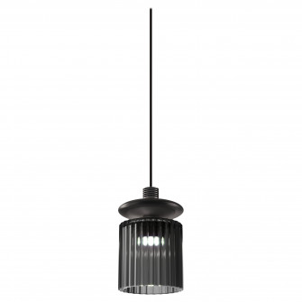 Vistosi Tread Pendant Light In Smoky Transparent Glass And Matt Bronze Wallpaper
