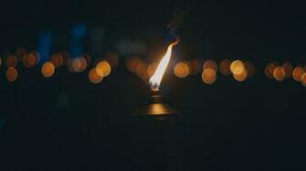 Wallpaper Torch Fire Wick Glare Full HD