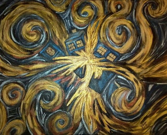 Wallpaper Van Gogh Tardis Explosion Exploding