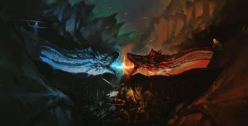 Game Of Thrones Tv Series Dragons Fight Fan Art Wallpaper HD