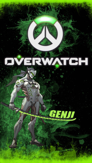 Dark Overwatch Logo Genji iPhone Wallpaper