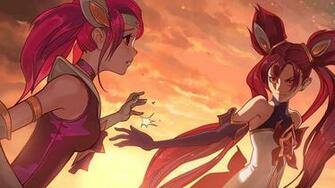 Star Guardians Promo Jinx Lux Lol Wallpaper
