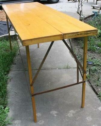 Vintage Wooden Portable Folding Wallpaper Wall Papering Table
