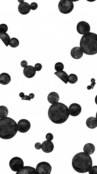 Ears White Black Mickey Mouse iPhone Wallpaper
