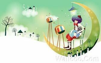 Cartoon Wonderland Winter Scene Children S Vector