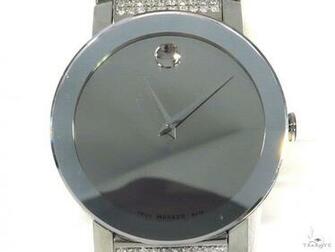 Diamond Movado Sapphire Mens Stainless Steel