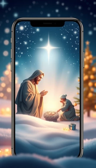 Jesus Christmas Phone Wallpaper