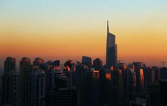 Wallpaper Sunset The City House Building Dubai