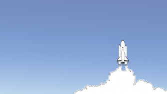 Wallpaper Id Rocket Simple Blue Space Minimalism