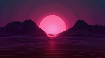 Synthwave Background Music Sunrise Abstract Sunset Pink