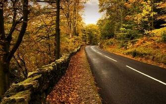 Mountain Road In The Fall Wallpaper HD