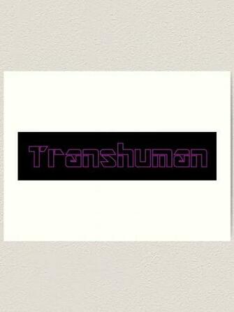 Transhuman Purple Outline On Black Background Art Print By