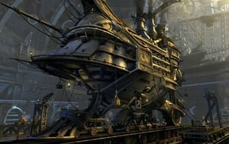 Steampunk Airship Wallpaper Full HD
