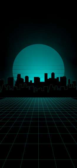 Synthwave City Phone Wallpaper 4k