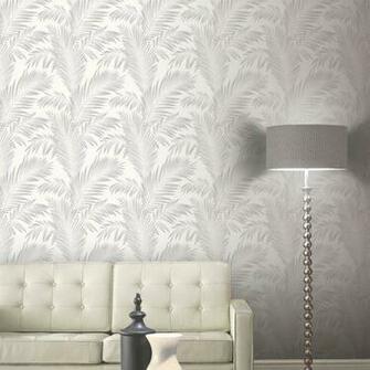 Precious Metals Ardita Leaves Wallpaper Platinum Arthouse