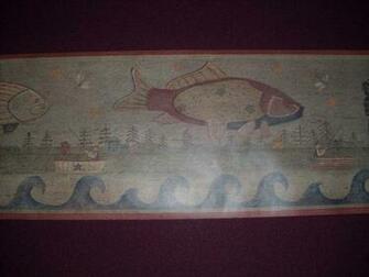 Ginny Myrt Primitives Chesapeake Fish Wallpaper Border Gmp