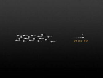 Minimalism Black Background Sperm Inscription Wrong Way Wallpaper