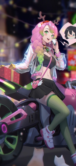 Anime Girl Gifting Presents On Christmas 4k iPhone Xs