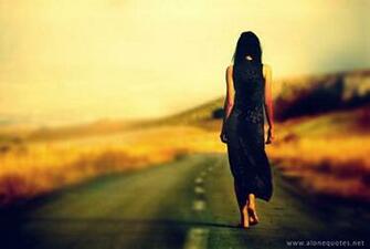 Sad Alone Girl In Love With Quotes Wallpaper