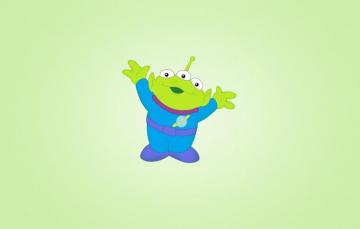 Wallpaper Green Toy Minimalism Alien Light Background