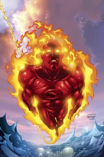 Human Torch I4 Cartoons Background For Your iPhone
