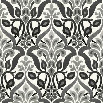 Ombre Damask Black And White Art Deco Wallpaper Midcentury