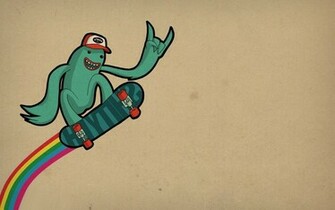 Skateboarding Frog Wallpaper