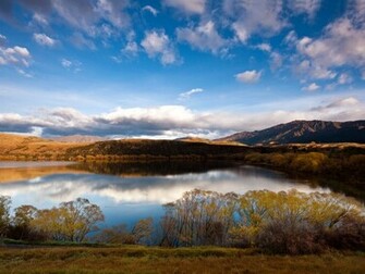New Zealand Nature Mountains Blue Sky Wallpaper HD
