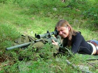 Women Guns Sniper Rifle Girls With M40 Wallpaper
