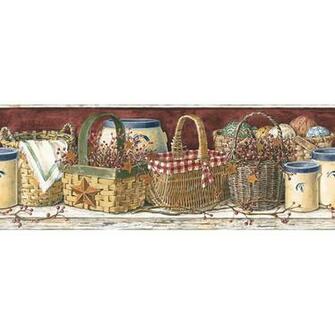 York Wallcoverings Mural Portfolio Ii Country Kitchen Border Wallpaper