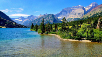 Cosley Lake Glacier National Park Montana Usa HD Wallpaper