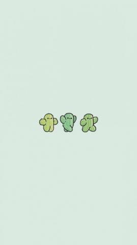 Wallpaper Of A Cute Cactus iPhone Black