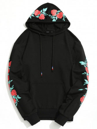 Floral Print Men Hoodie Wallpaper