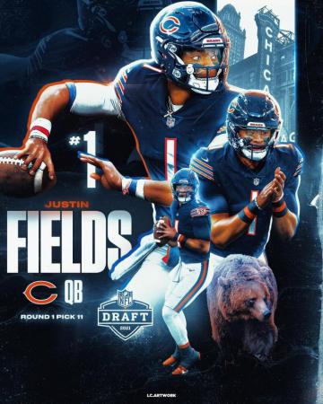 Lc Artwork On Instagram Justin Fields Chicago In
