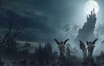 Wallpaper The Moon Cemetery Dracula S Castle