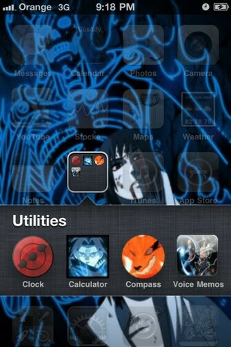 Sasuke Itachi iPhone 4s Theme Cartoons Themes Winterboard