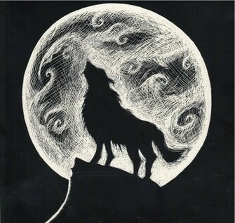 Wolf Howling At The Moon By Caylalydon