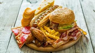 Image Chips Hot Dog Hamburger Finger Cheese Fast Food