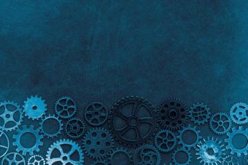 Vintage Blue Steampunk Gears Background PhotoHDx