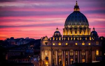 Vatican At Night Wallpaper Stock Photos