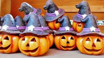 Wallpaper Halloween Pumpkin Hat Full HD HDtv