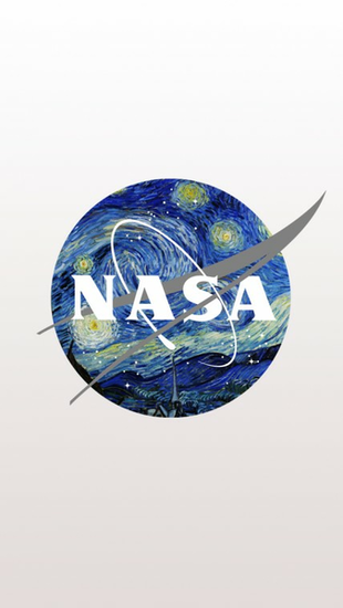 Nasa Logo Mixed With Starry Night By Van Gogh iPhone Wallpaper